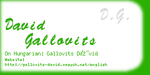 david gallovits business card